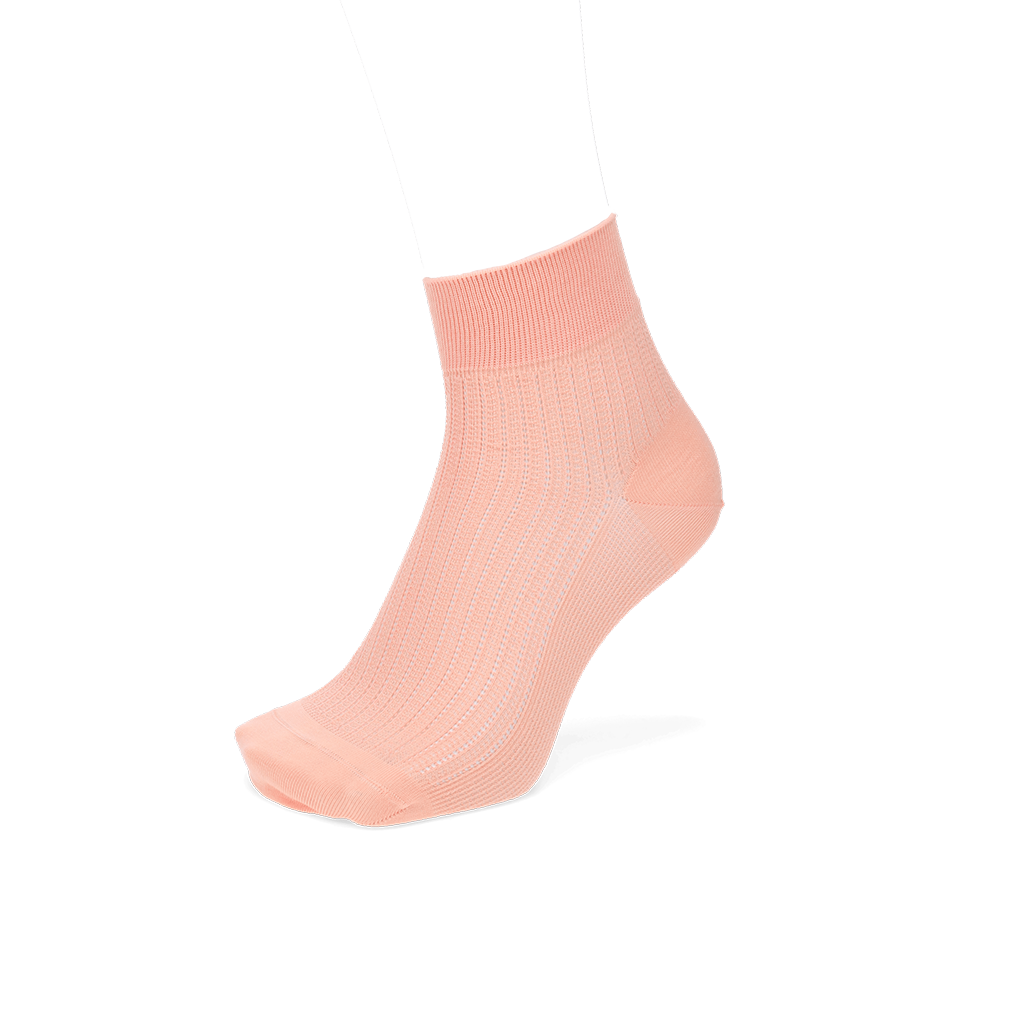 Artisan Stripe Mesh Cotton Quarter Socks - Pink (MEN)