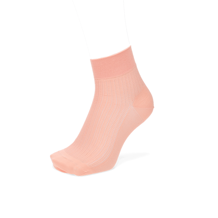 Artisan Stripe Mesh Cotton Quarter Socks - Pink (MEN)