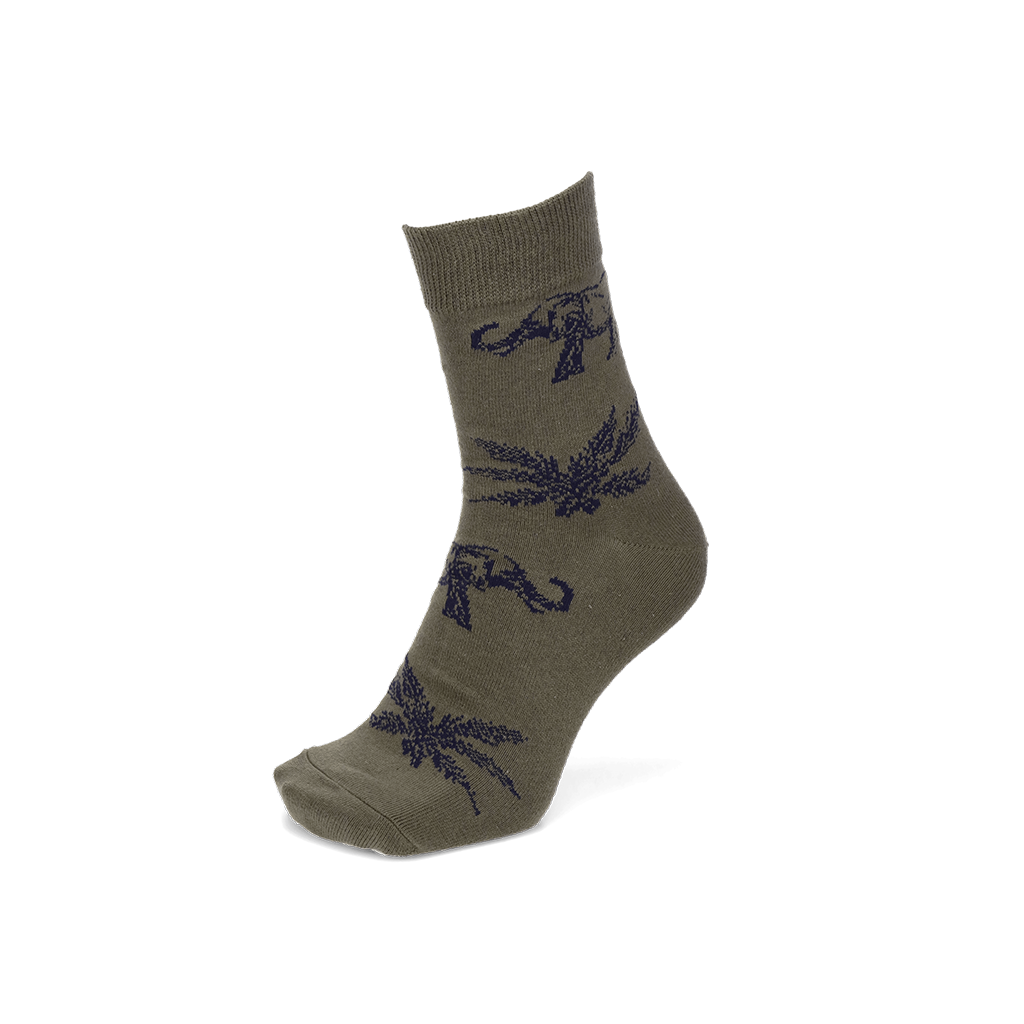 Savannah Cotton-Linen Quarter Socks - Olive (MEN)