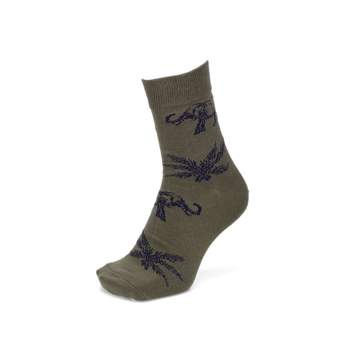 Savannah Cotton-Linen Quarter Socks - Olive (MEN)
