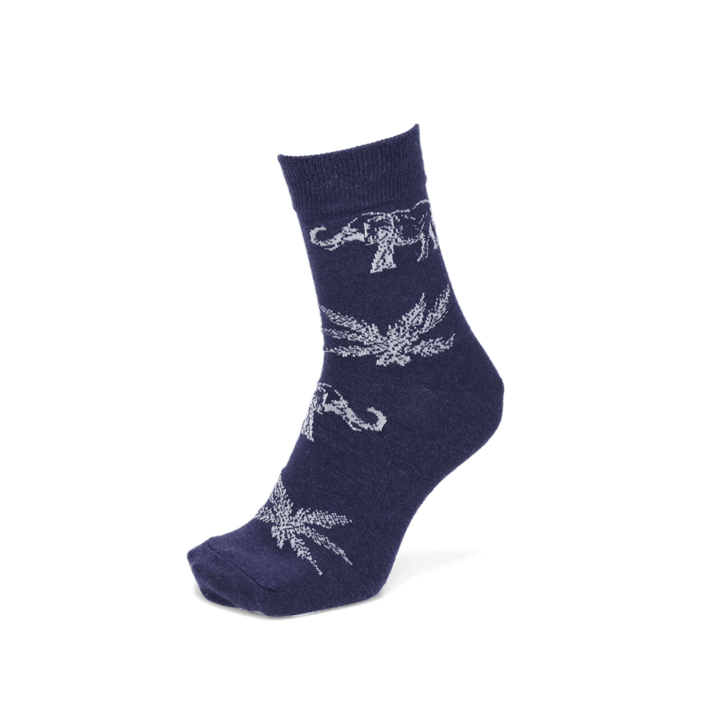 Savannah Cotton-Linen Quarter Socks - Navy (MEN)