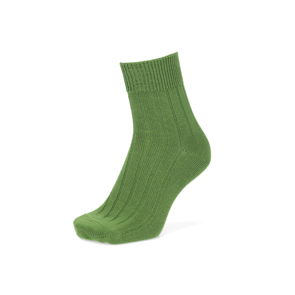 Wide-Ribbed Cotton  Short Crew Socks