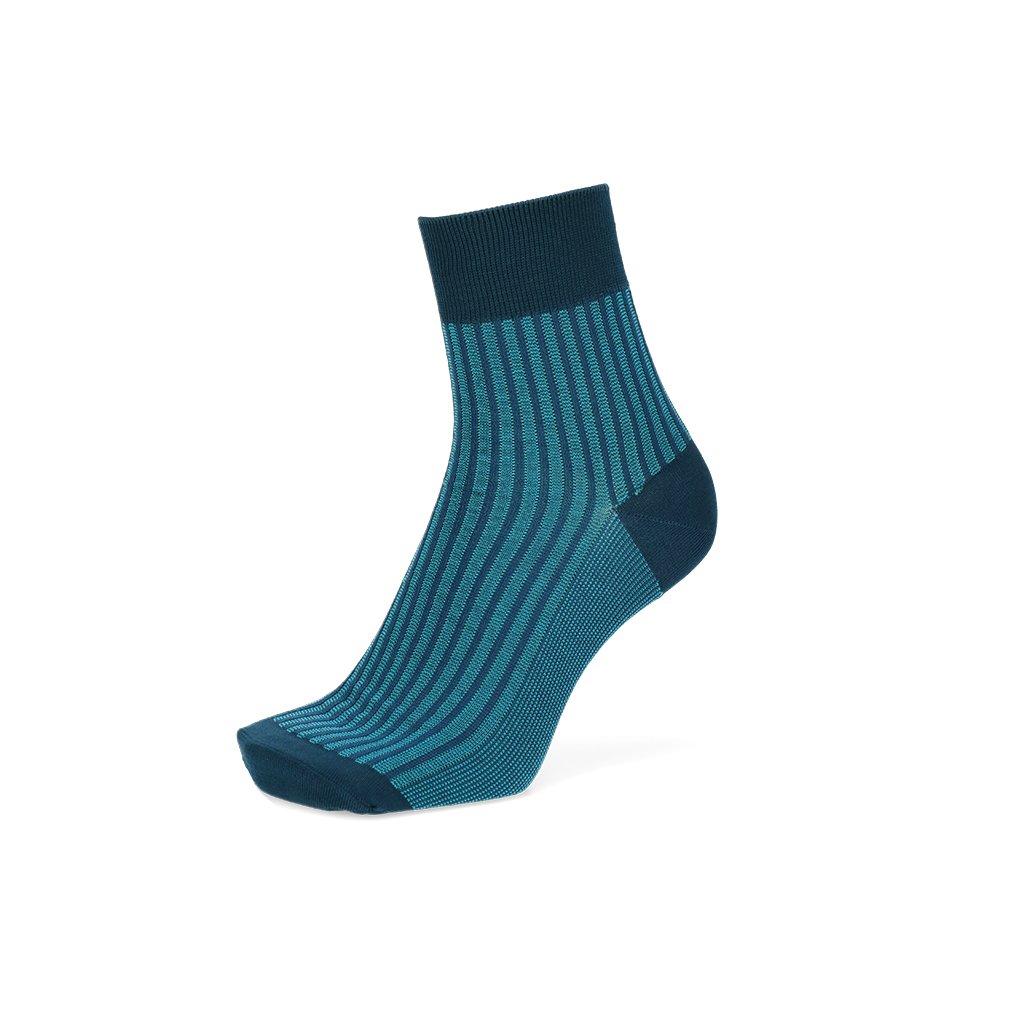 Striped Silky Cotton  Short Crew Socks