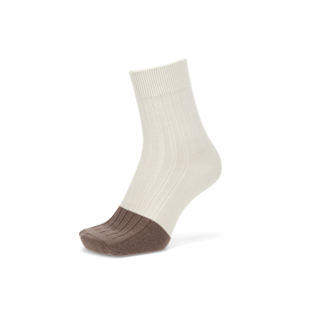 Merino-Toe x Cotton Crew Socks - Ivory