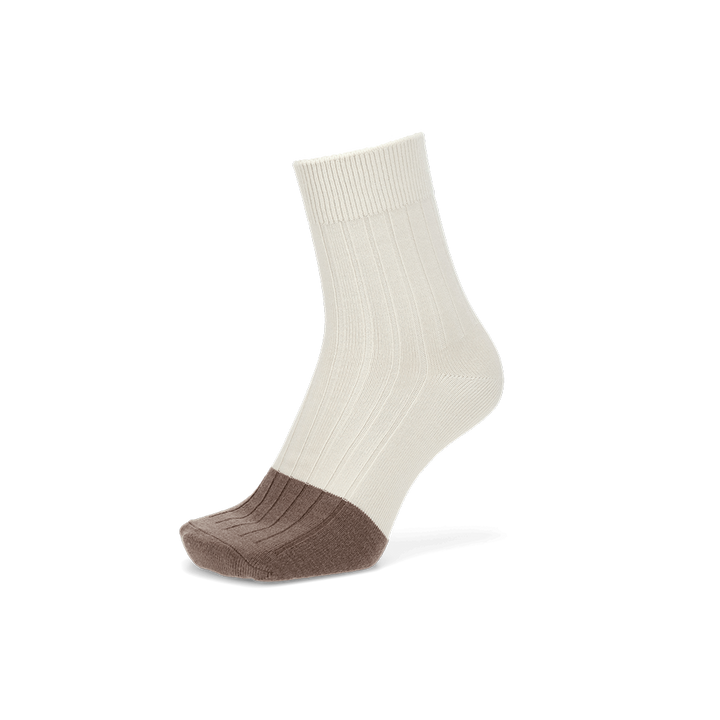 Merino-Toe x Cotton Crew Socks - Ivory