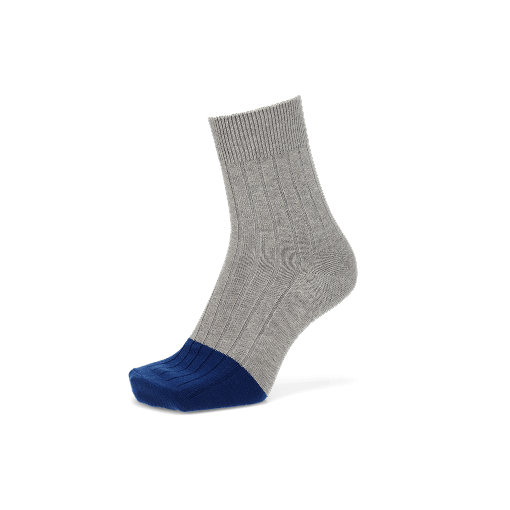 Merino-Toe x Cotton Crew Socks - LightGrey