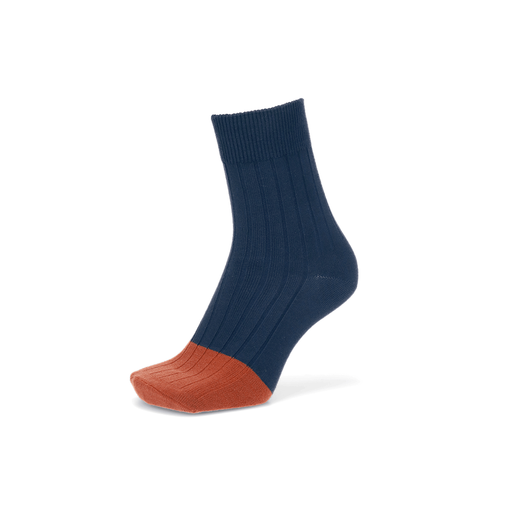 Merino-Toe x Cotton Crew Socks - Navy