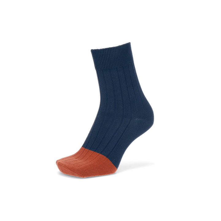 Merino-Toe x Cotton Crew Socks - Navy