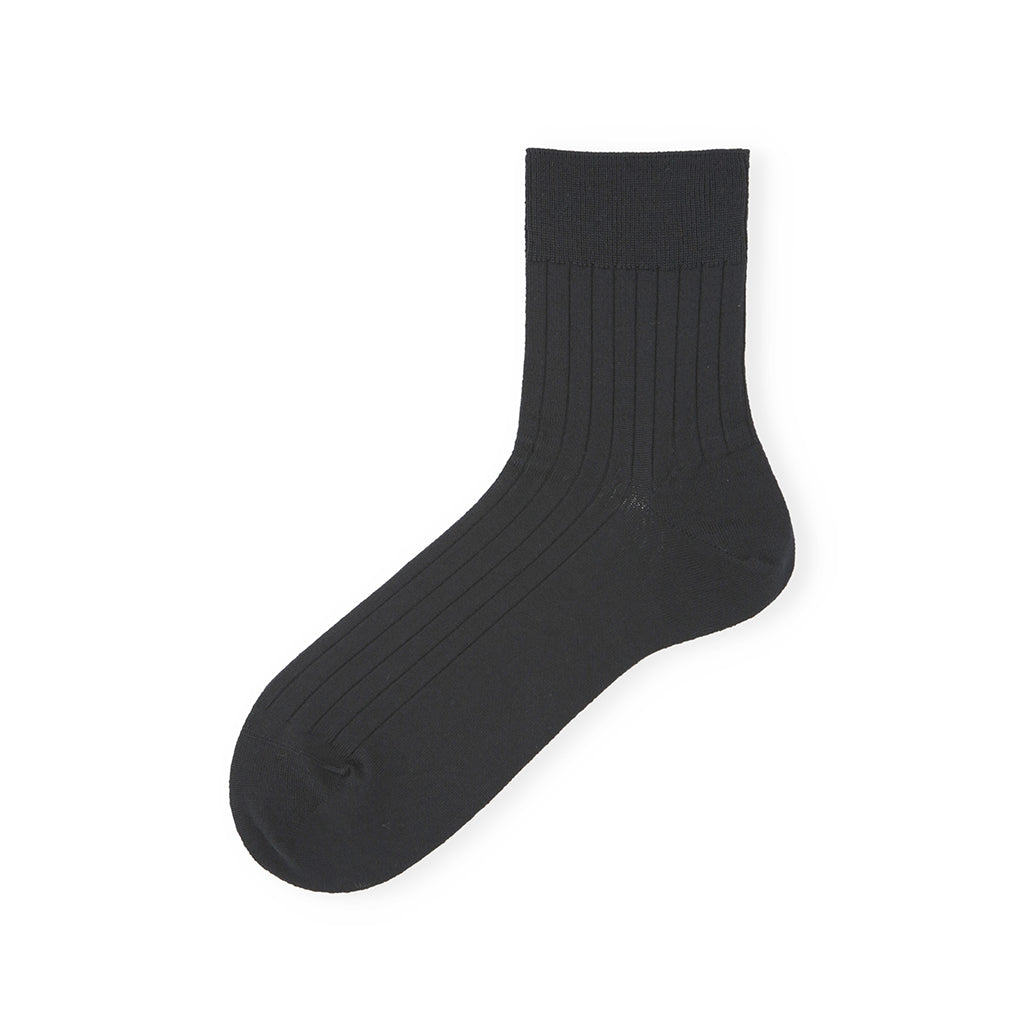 Super Extra Fine Merino Wool Quarter Socks - Black (MEN)