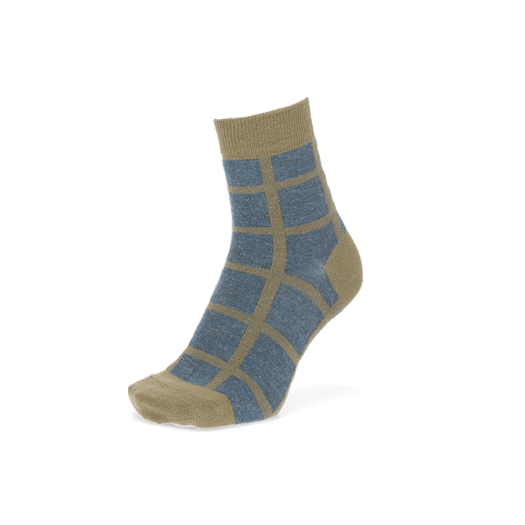 Windowpane Merino  Short Crew Socks