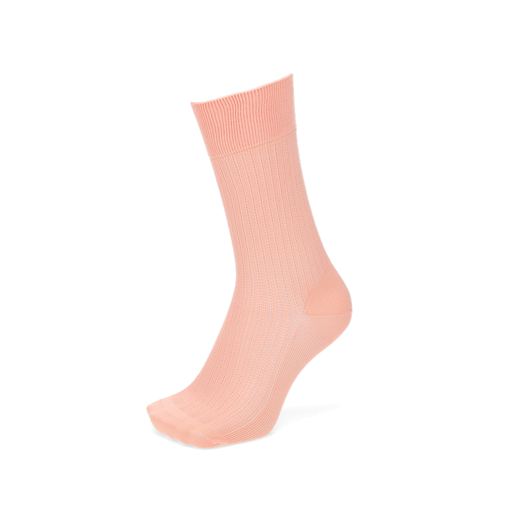 Artisan Stripe Mesh Cotton Crew Sock - Pink (MEN)