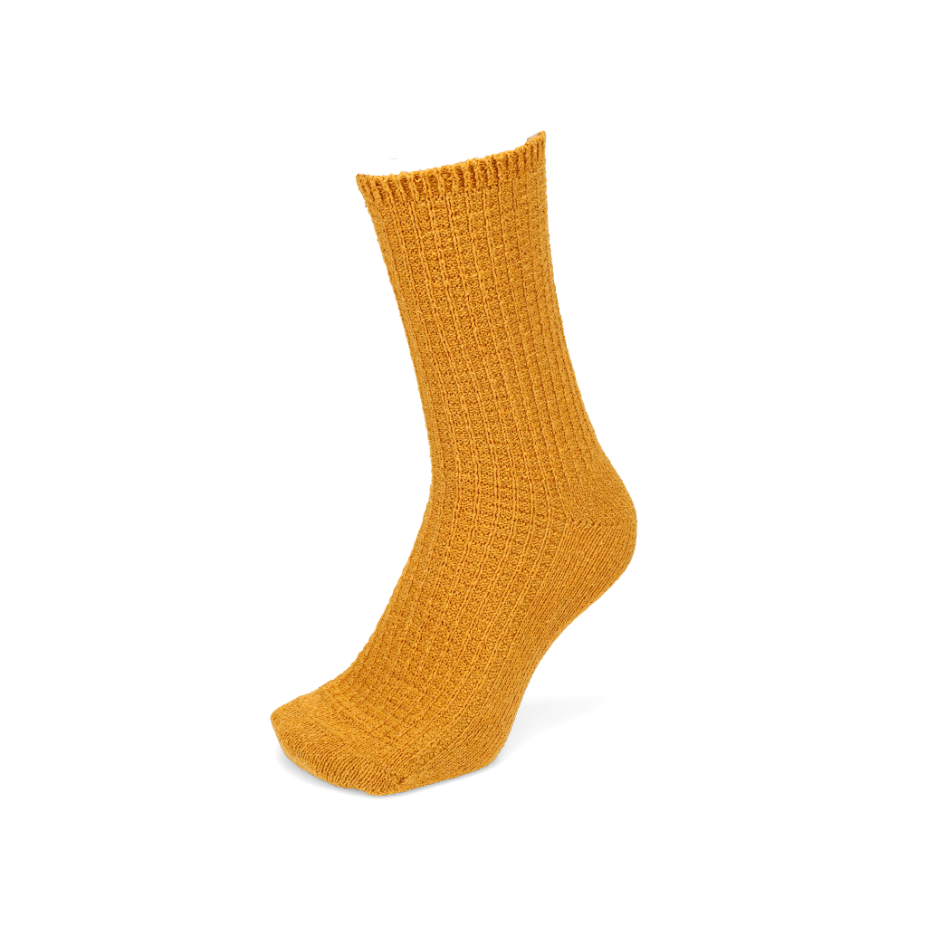 Washi Waffle-Knit Crew Socks - Mustard (MEN)