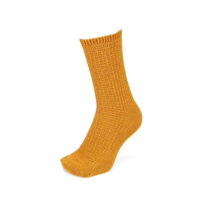 Washi Waffle-Knit Crew Socks - Mustard (MEN)