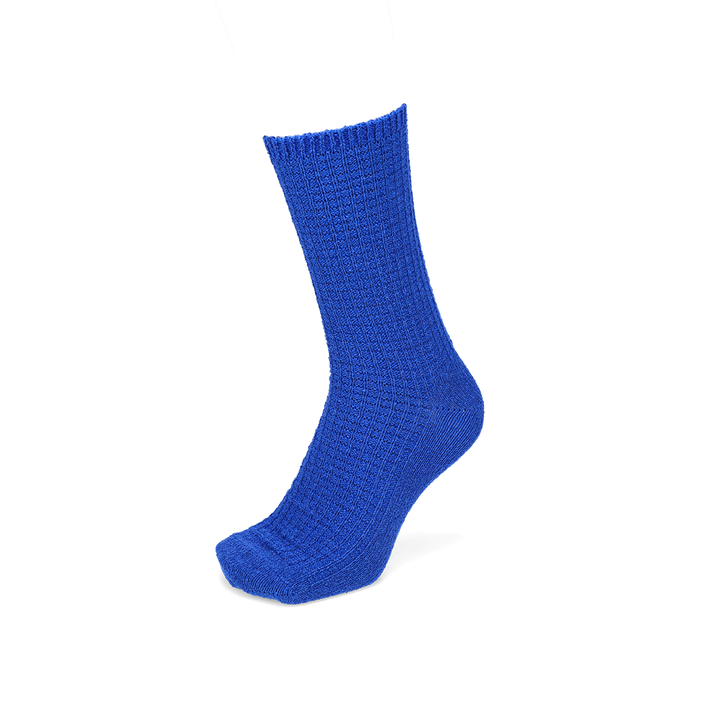 Washi Waffle-Knit Crew Socks - Blue (MEN)