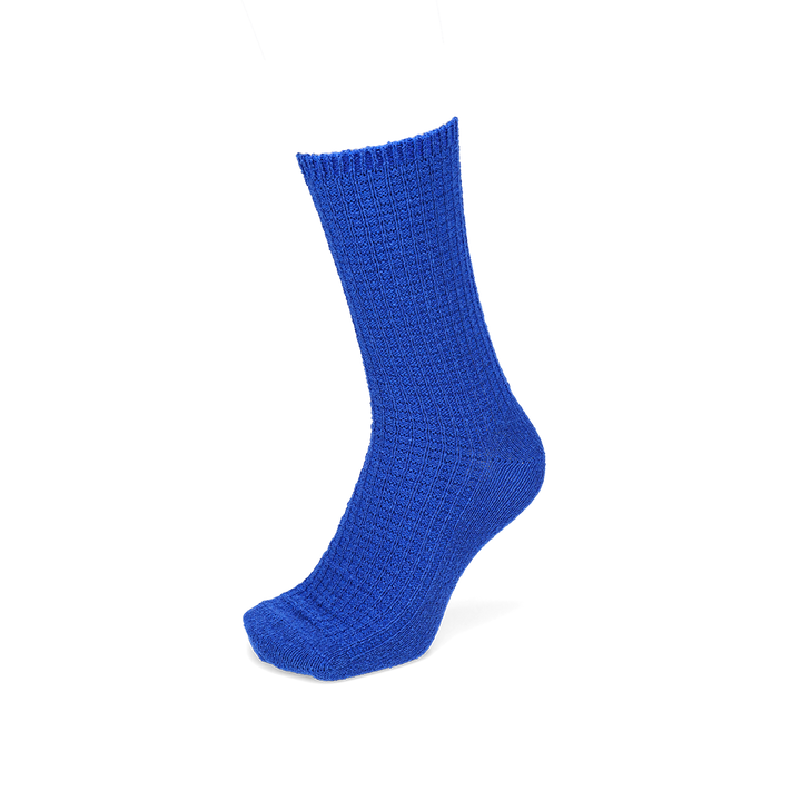 Washi Waffle-Knit Crew Socks - Blue (MEN)