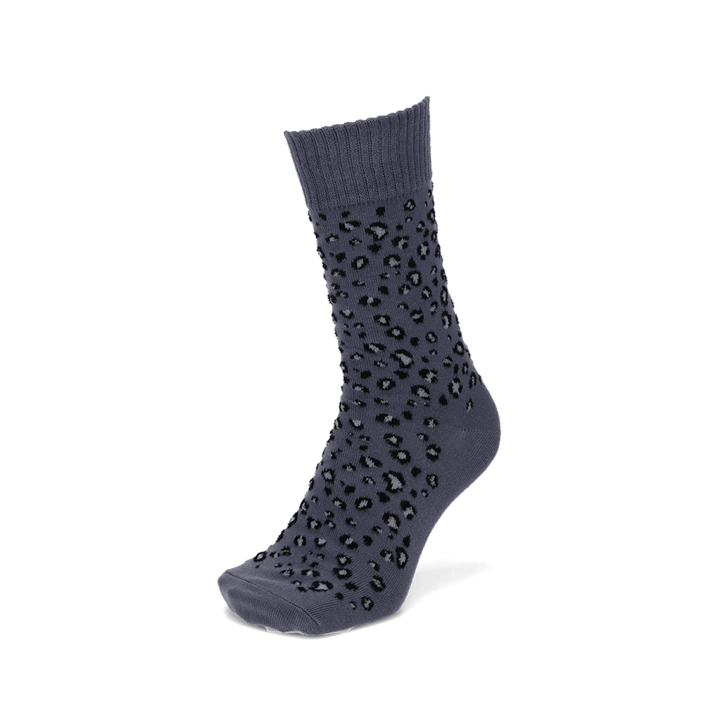 Chenille Cotton Leopard  Crew Socks