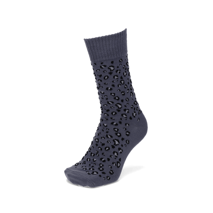Chenille Cotton Leopard  Crew Socks