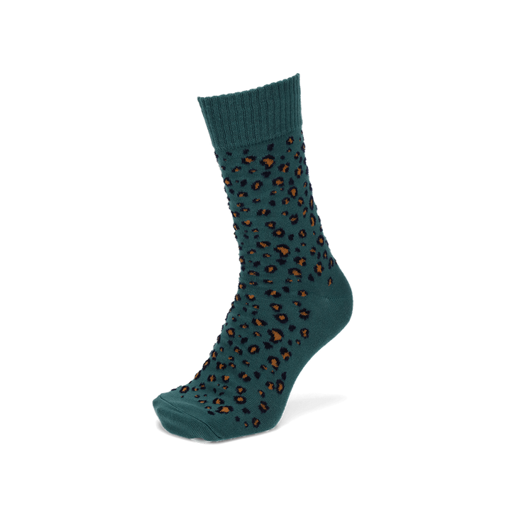 Chenille Cotton Leopard  Crew Socks