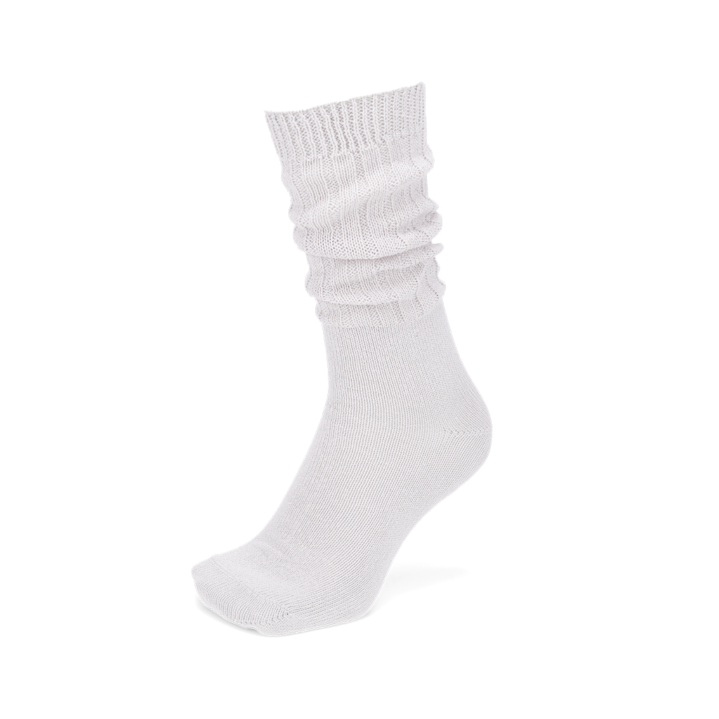 Washi Sheer Slouch Crew Socks - White (MEN)