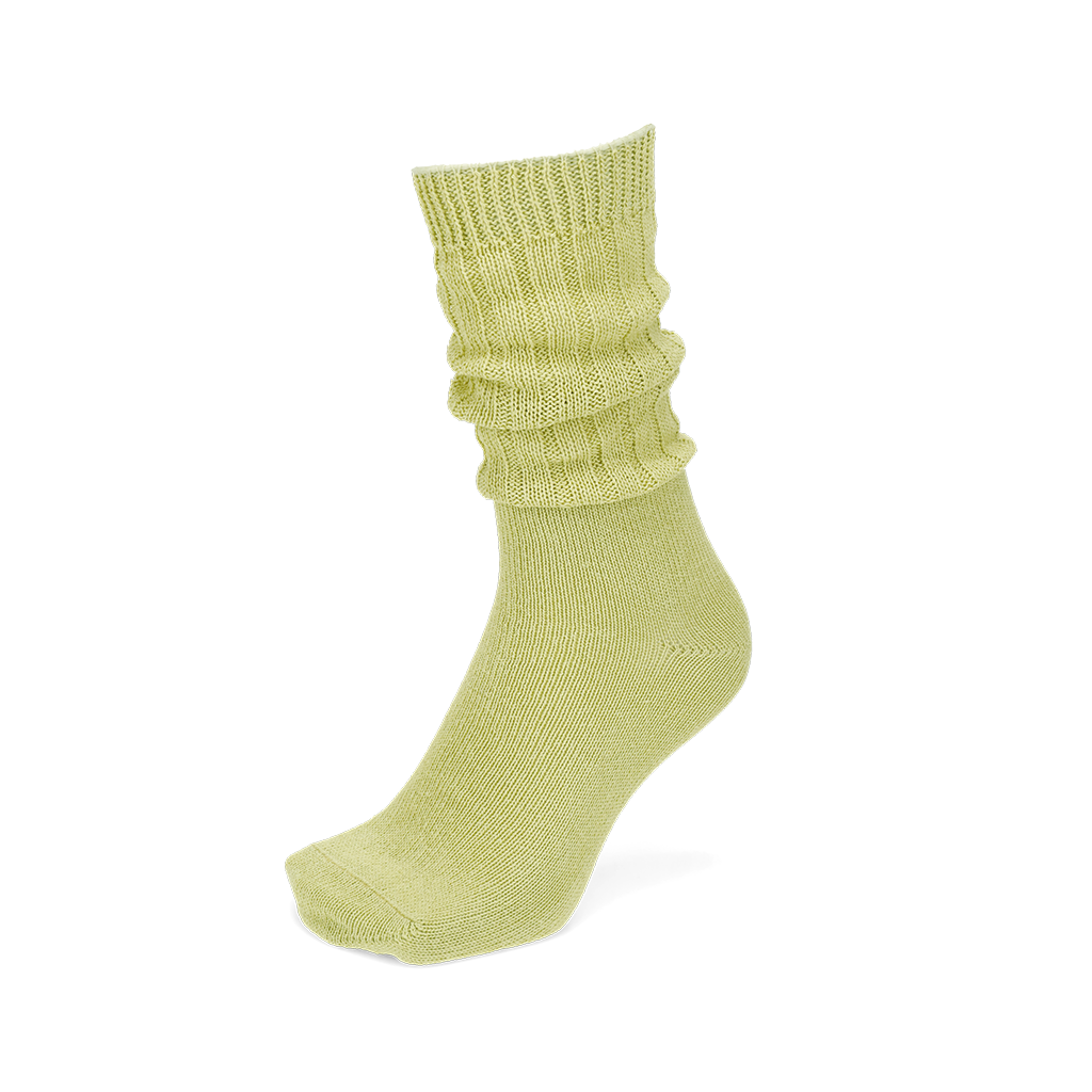 Washi Sheer Slouch Crew Socks - LightGreen (MEN)