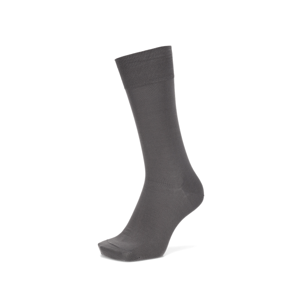 Premium Silky Cotton Plain Crew Socks - DimGrey (MEN)