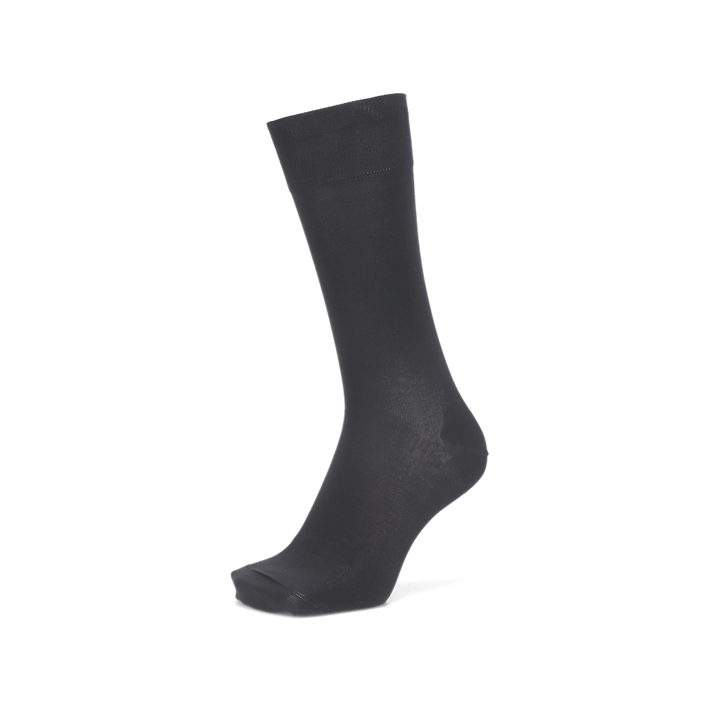Premium Silky Cotton Plain Crew Socks - Black (MEN)