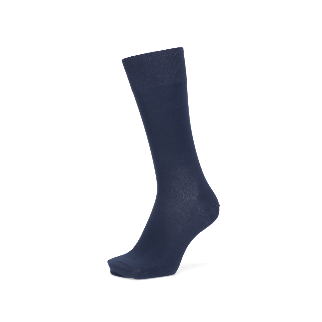 Premium Silky Cotton Plain Crew Socks - Navy (MEN)