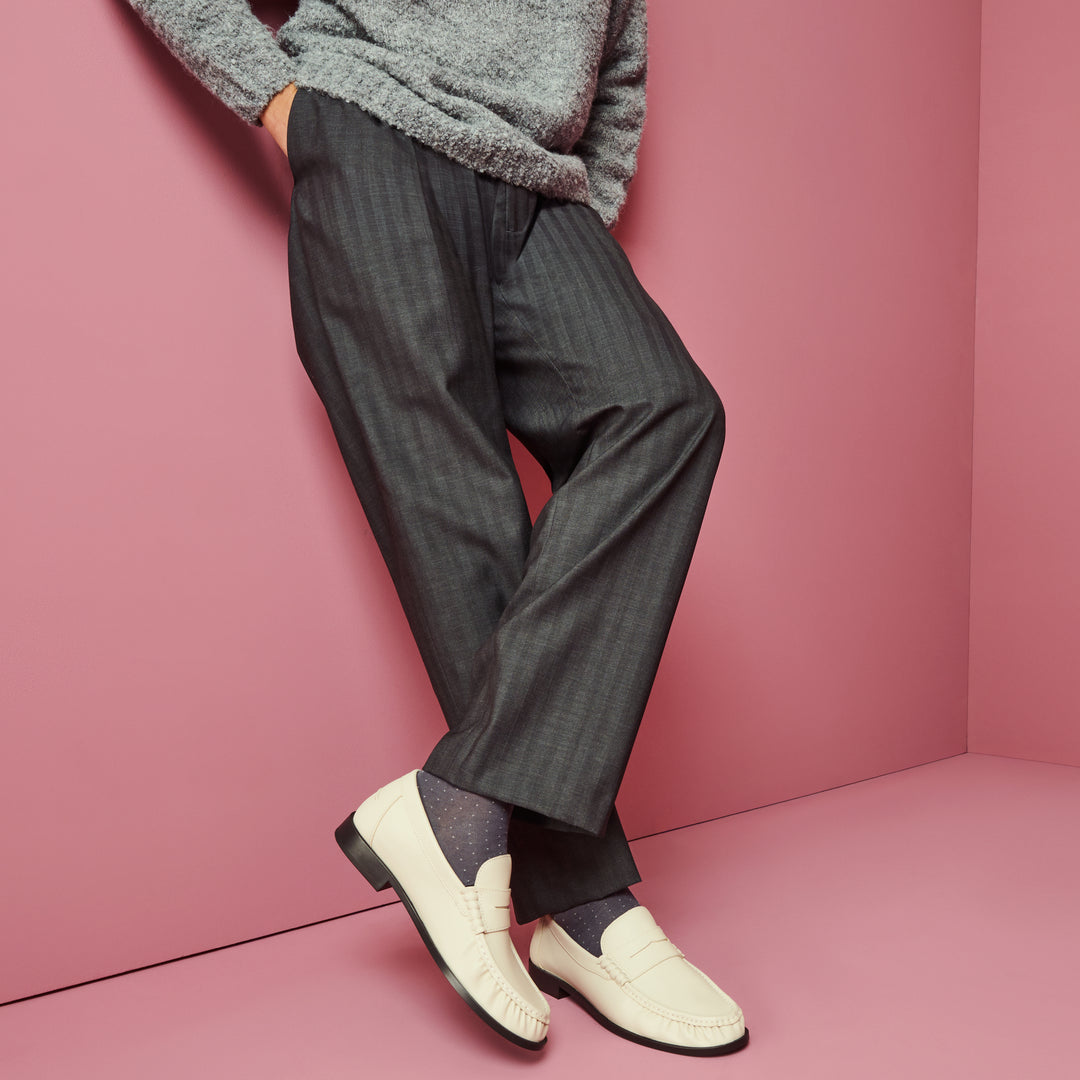 Plush Pin Cotton Crew Socks - DimGrey (MEN)