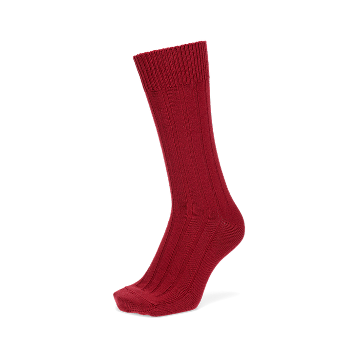 Wide-Ribbed Cotton Crew Socks