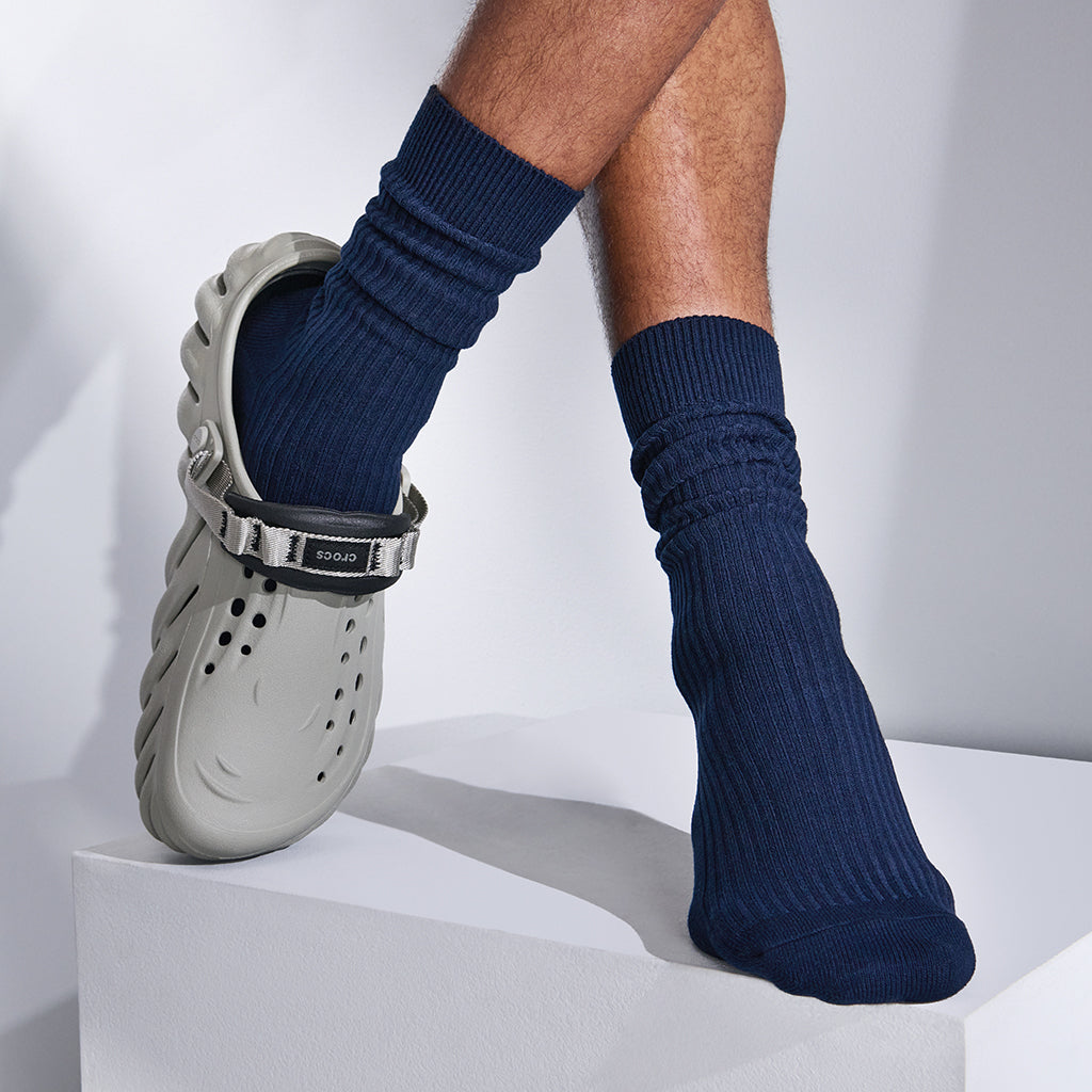 Power Fit Cotton Crew Socks - Navy (MEN)