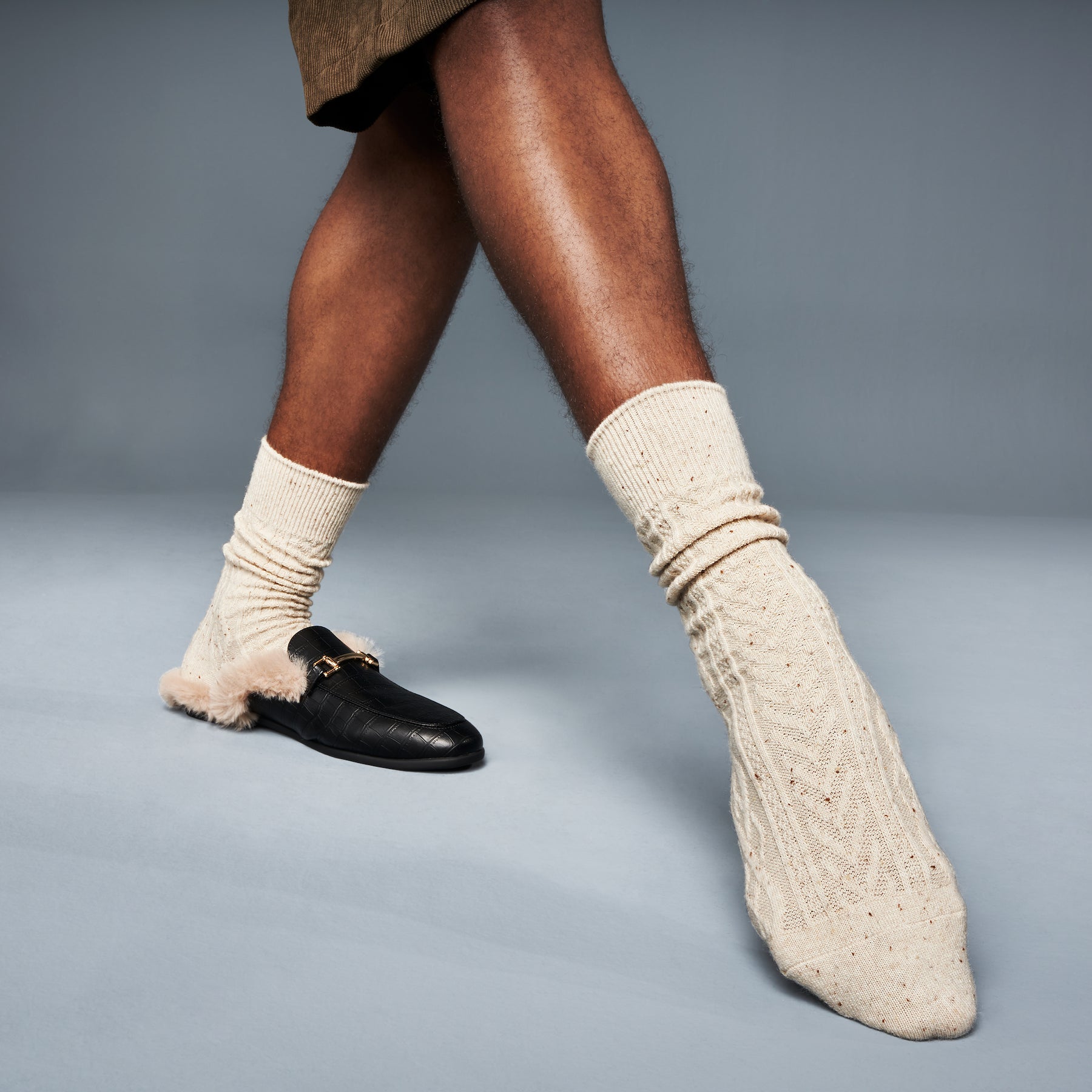 Aran Cable Merino Crew Socks, Ivory / 9-12 Aran Cable Merino Crew Socks, Ivory / 9-12