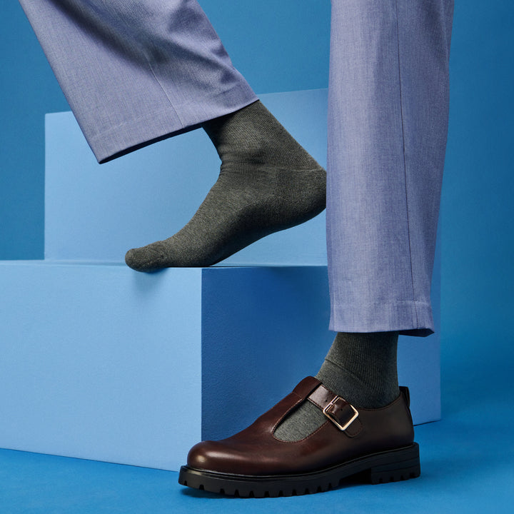 High-Standard Cotton Pile Crew Socks - DimGrey