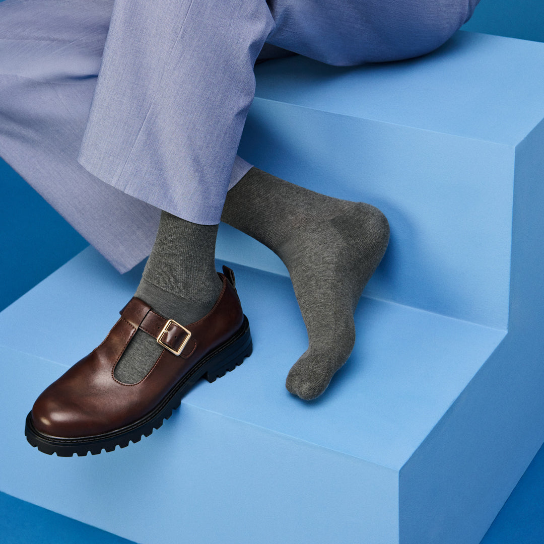 High-Standard Cotton Pile Crew Socks - DimGrey