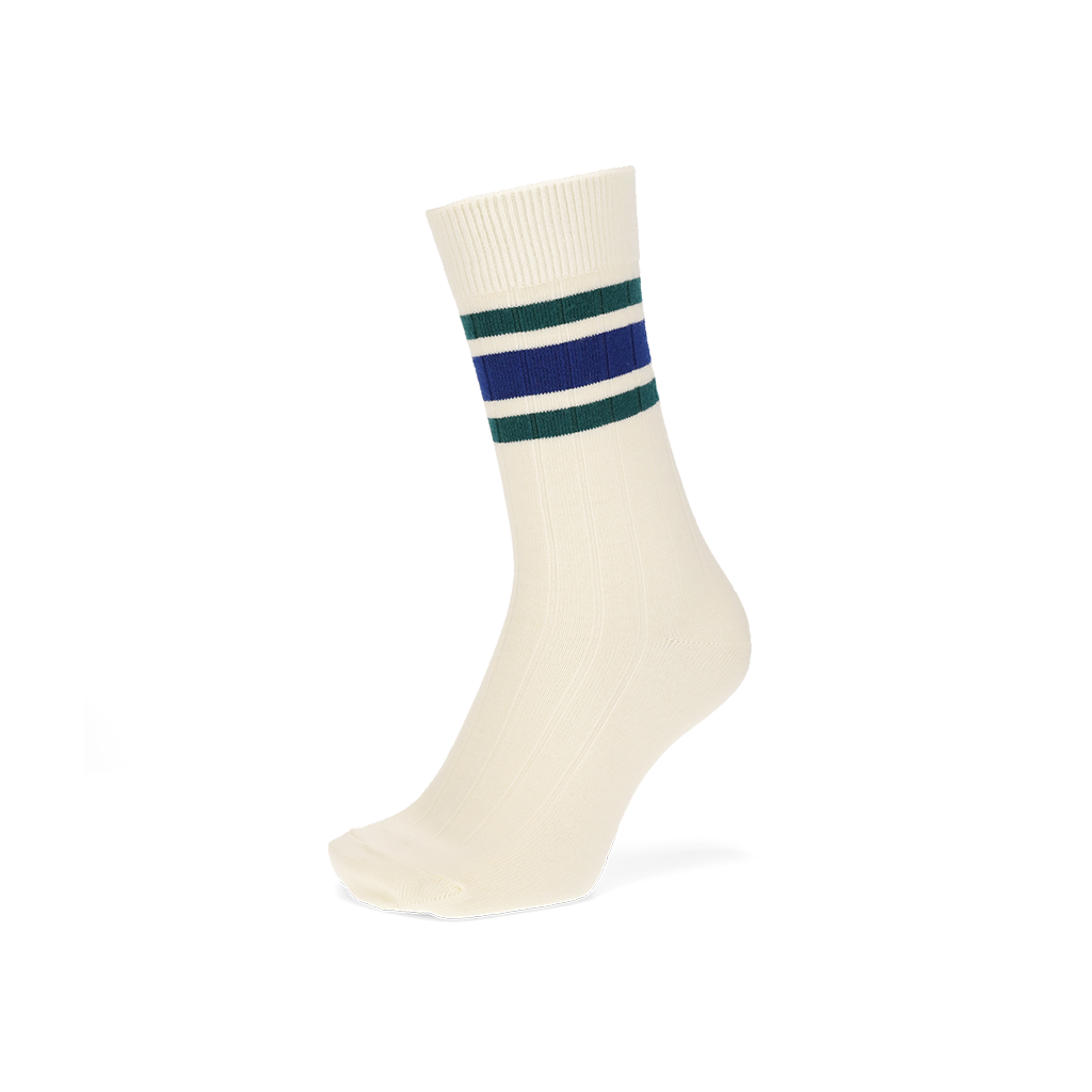 Sandwich-Stripes Merino  Crew Socks