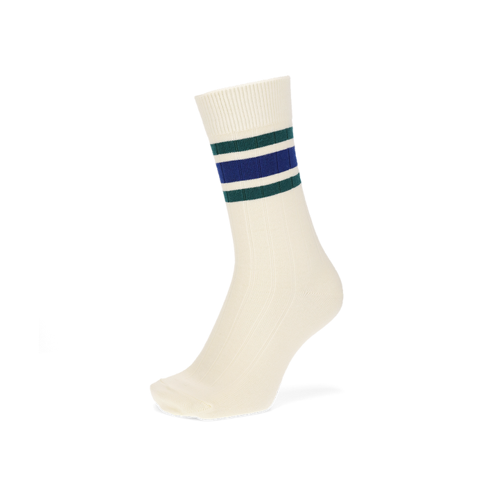 Sandwich-Stripes Merino  Crew Socks