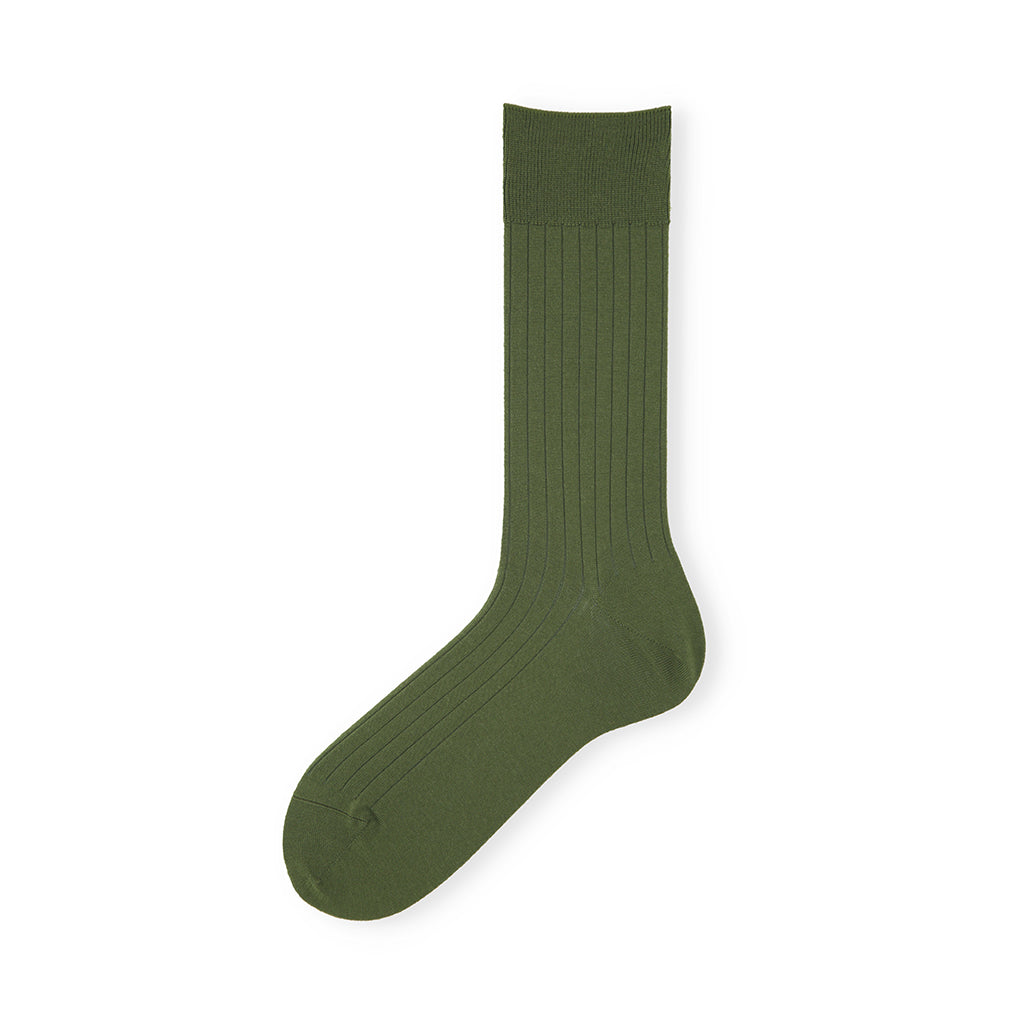 Super Extra Fine Merino Wool Crew Socks - Olive (MEN)