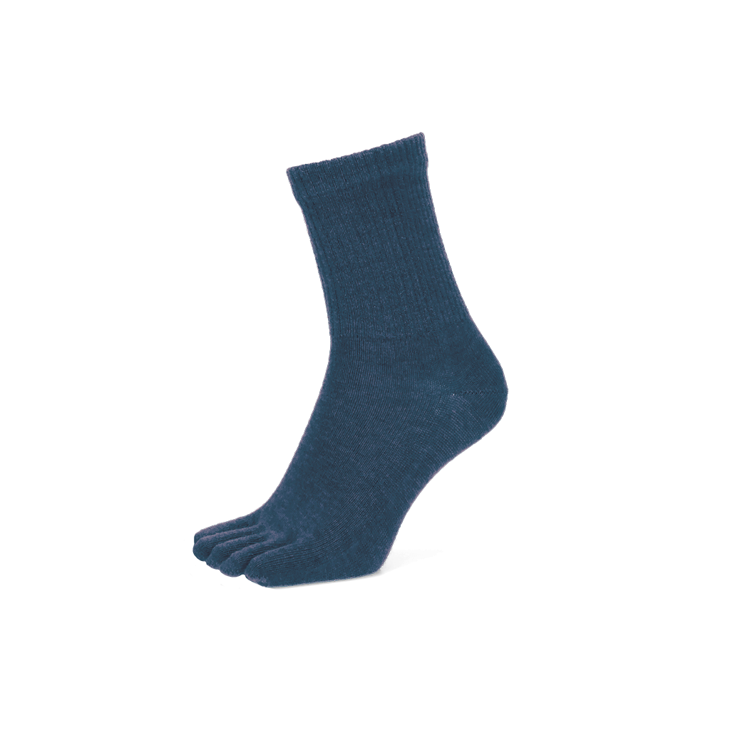 Loose-Fit Merino Toe Crew Socks - Navy
