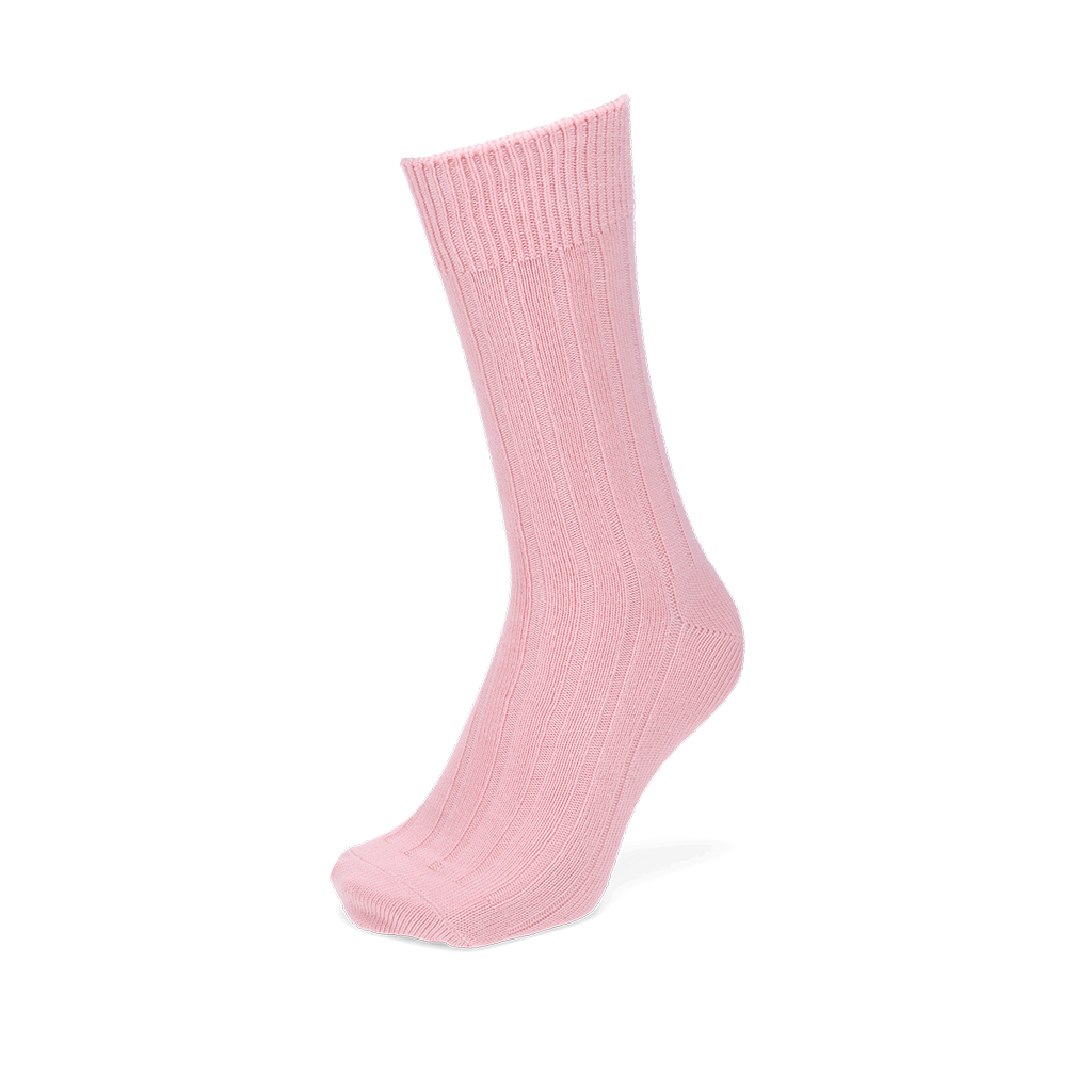 Wide-Ribbed Cotton Crew Socks - Pink (MEN)