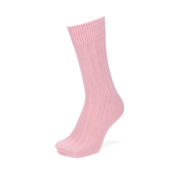 Wide-Ribbed Cotton Crew Socks - Pink (MEN)