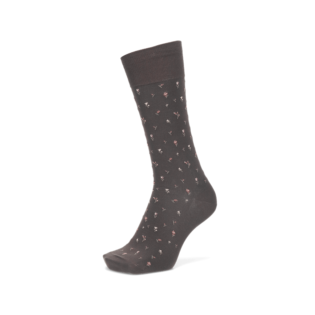 Micro Floral Supima Cotton  Crew Socks