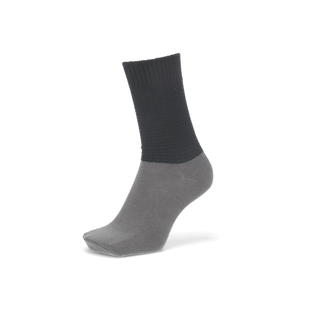 Merino Waffle Ankle x Cotton Foot Crew Socks - Black