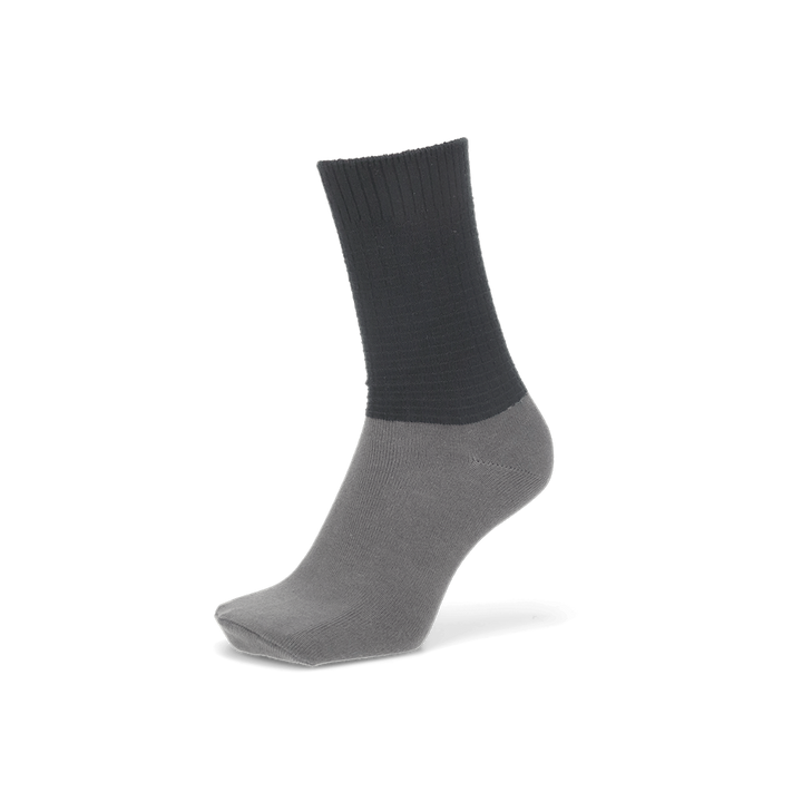 Merino Waffle Ankle x Cotton Foot Crew Socks - Black