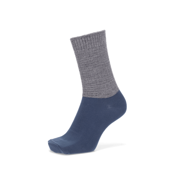 Merino Waffle Ankle x Cotton Foot Crew Socks - Grey