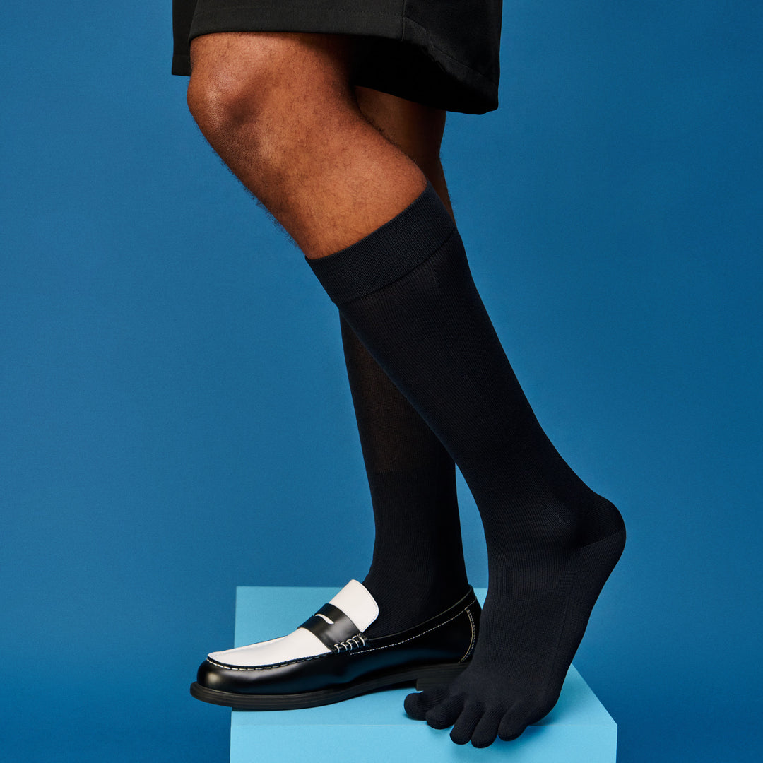 Toe Knee-High Socks - Navy