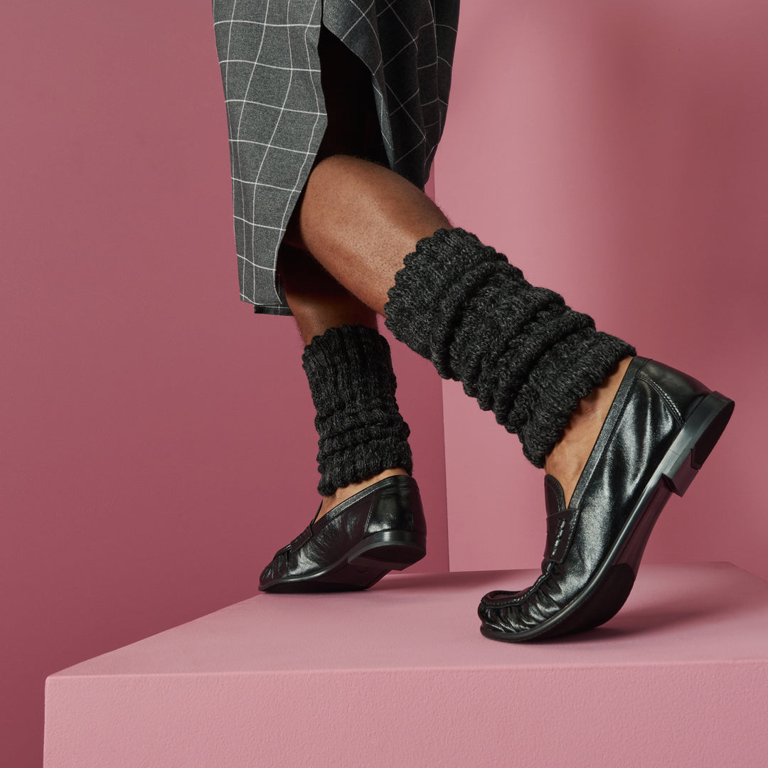 Merino-Silk Leg Warmers - Black (UNISEX)
