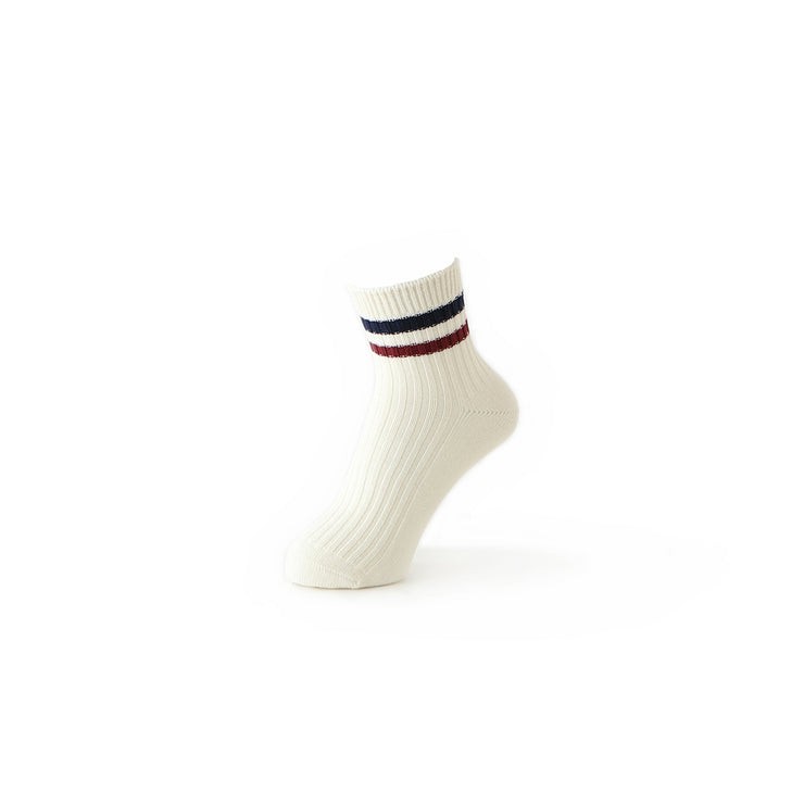 Striped Cotton  Short Crew Socks