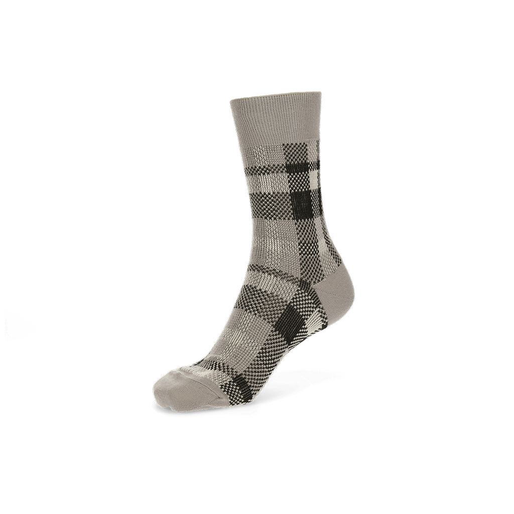 Lyocell-Cashmere Plaid  Crew Socks