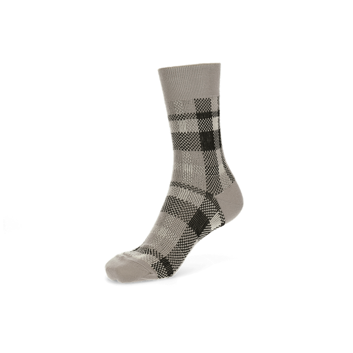 Lyocell-Cashmere Plaid  Crew Socks