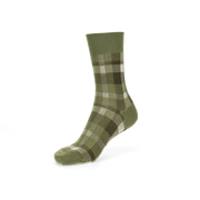 Lyocell-Cashmere Plaid  Crew Socks