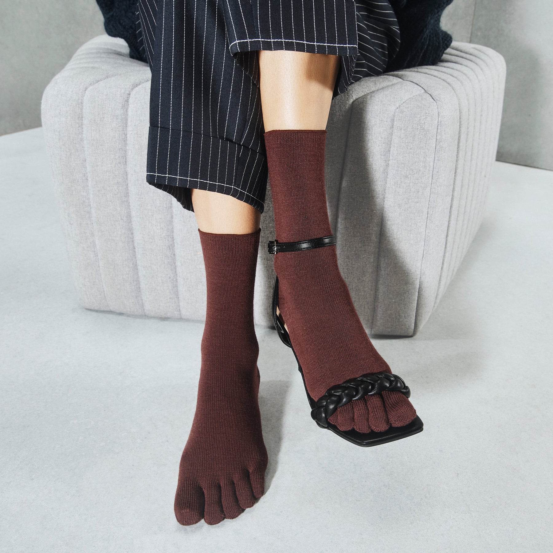 Merino Wool Rainbow 5 Toe Socks S - TABIO FRANCE